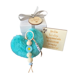 Sleutelhanger hartje - pompom