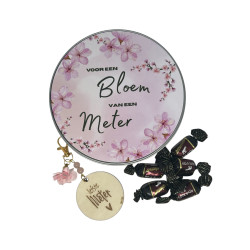 copy of Tekstbord "Wil jij mijn meter worden?" droogbloemen hartje roze