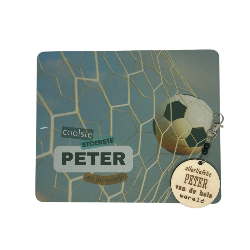 Muismat en sleutelhanger voetbal