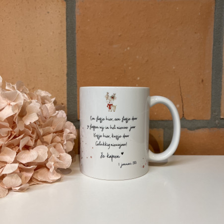 Mok nieuwjaarsbrief - Hertje