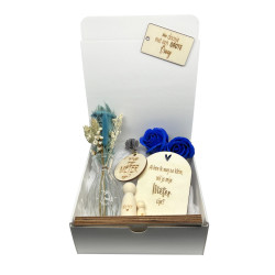 Geschenkbox - mini vaasje houten poppetjes