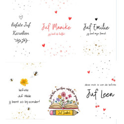 Mok juf met NAAM - diverse designs