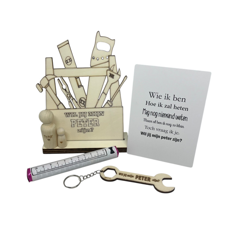 Geschenkbox gereedschap - peter - zwart