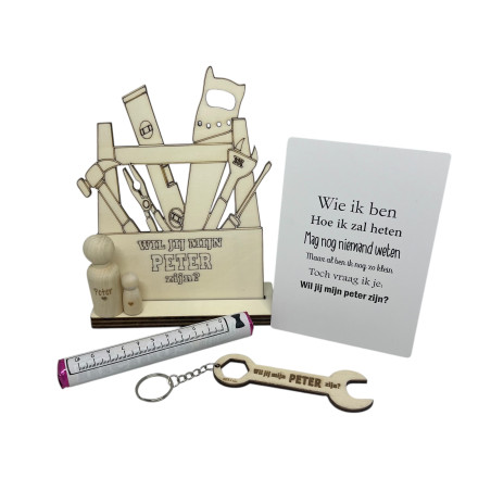 Geschenkbox gereedschap - peter - zwart