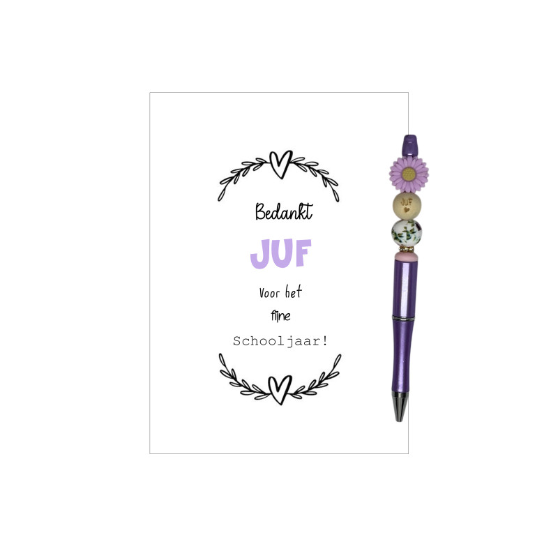 Tekstbord JUF | bloem | blauw