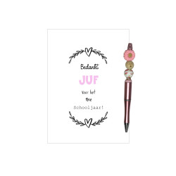 Tekstbord JUF | bloem | blauw