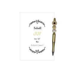 Tekstbord JUF | bloem | blauw