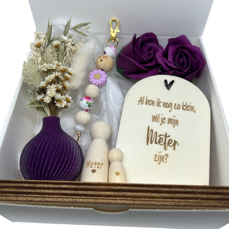 Geschenkbox met 3D-vaasje | Gepersonaliseerd cadeau meter
