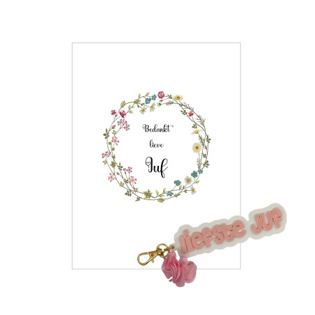 Sleutelhanger JUF | bloemen