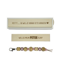 copy of Sleutelhanger Peettante wie ik ben Roze