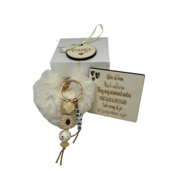 Sleutelhanger hartje - pompom