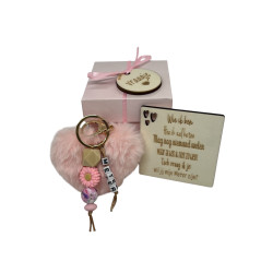 Sleutelhanger hartje - pompom
