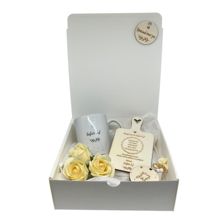 Geschenkbox mok en receptbordje