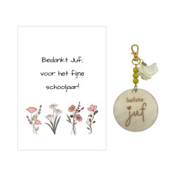 copy of Droogbloemen en kaartje liefste JUF | blauw