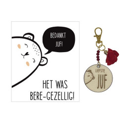Sleutelhanger JUF | zeester | blauw