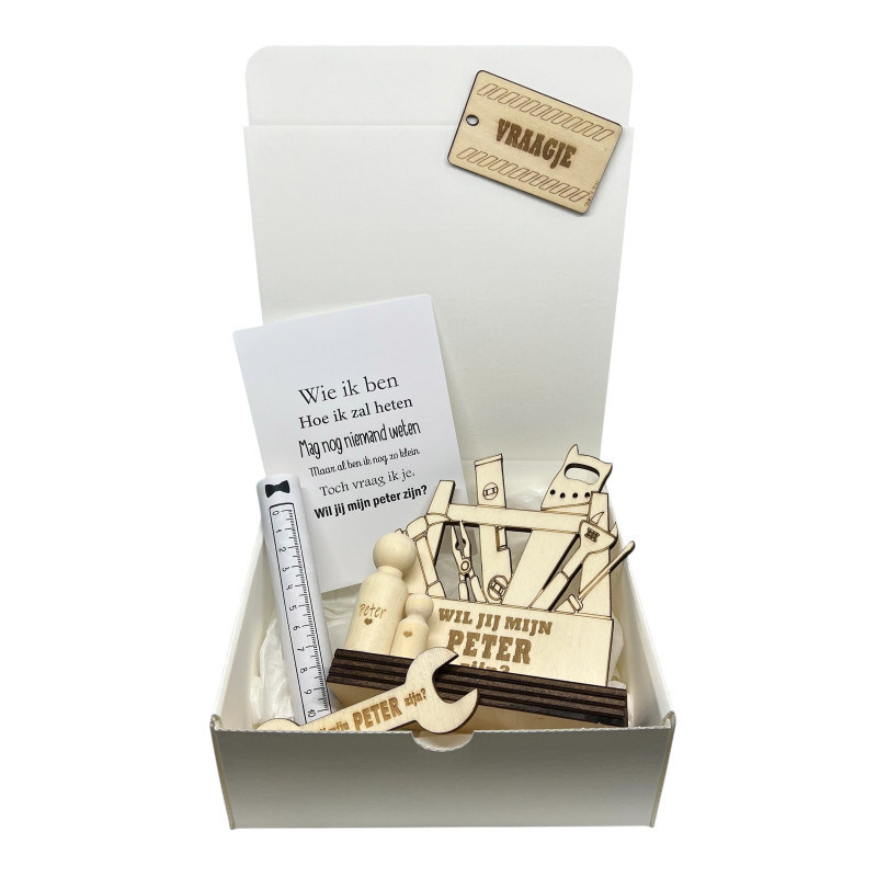 Geschenkbox gereedschap - peter - zwart