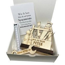 Geschenkbox gereedschap - peter - zwart