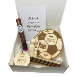 Geschenkbox voetbal - Peter - zwart