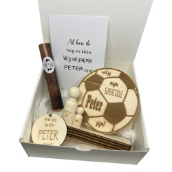 Geschenkbox voetbal - Peter - zwart