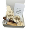 Geschenkbox bierfles - Peter - blauw