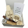 Geschenkbox bierfles - Peter - blauw