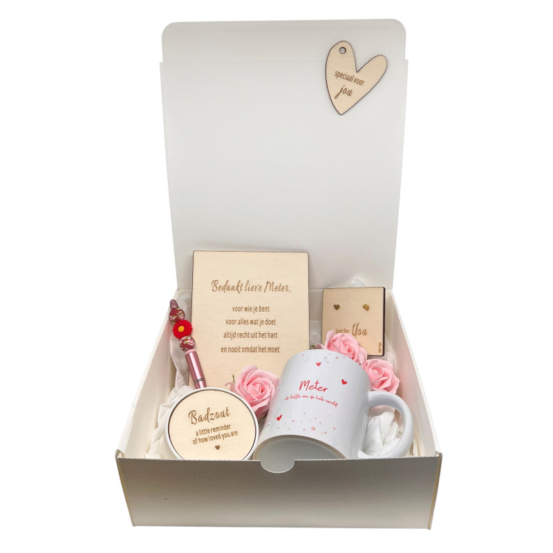 Geschenkbox liefste meter - mok hartje roze