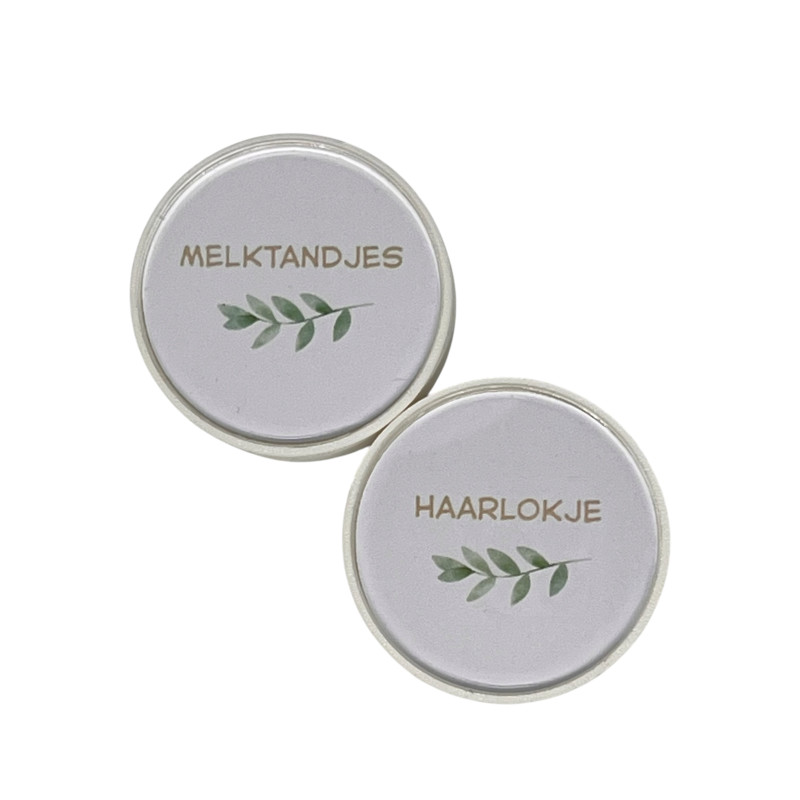 Set Bewaardoosjes haarlokje en tandjes - bloem