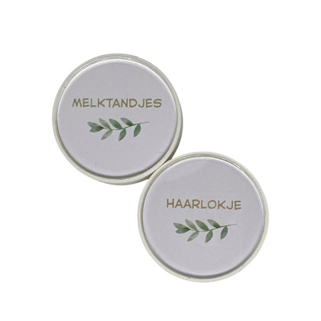Set Bewaardoosjes haarlokje en tandjes - bloem