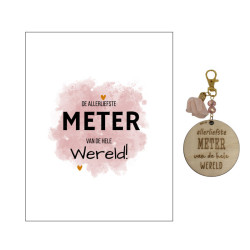 Sleutelhanger allerliefste Meter van de hele wereld beige