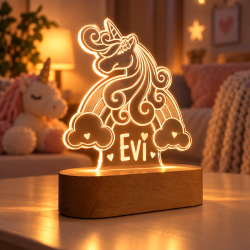 LED lamp kinderkamer unicorn regenboog