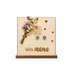 Kaartje en oorbellen liefste mama