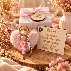 Pompom sleutelhanger | Gepersonaliseerd meter cadeau