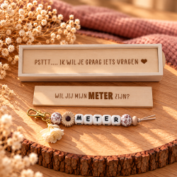 Sleutelhanger in 3D-doosje | Gepersonaliseerd meter cadeau