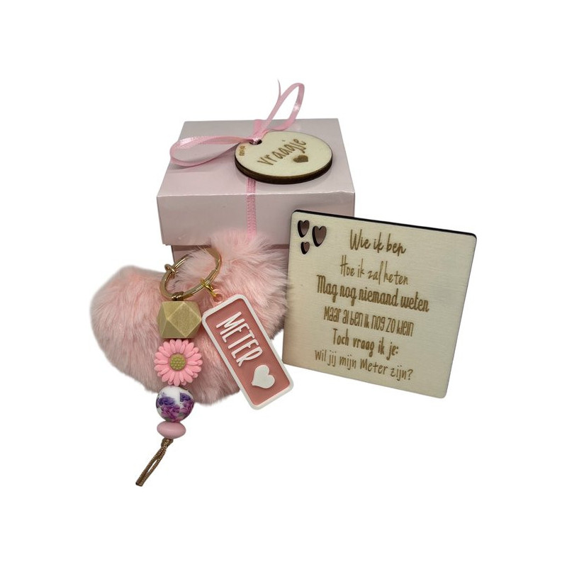 Cadeaudoosje pompom beige