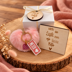 Cadeaudoosje pompom roze liefste meter
