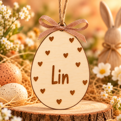 Houten paashanger hartjes