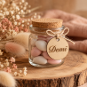Naamlabel rond hout