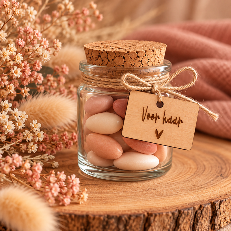 Naamlabel hout voor haar