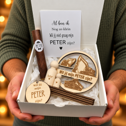 Geschenkbox Wil jij mijn Peter zijn? graafmachine