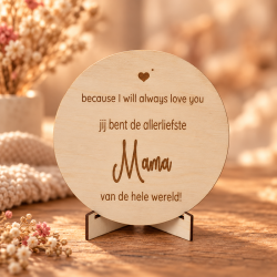 Houten bordje liefste mama