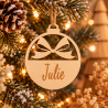 Houten kerstbal strik