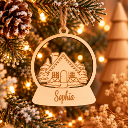 Houten kerstbal kadootje