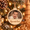 Houten kerstbal met foto