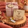 Cadeaudoosje juf bloemen sleutelhanger