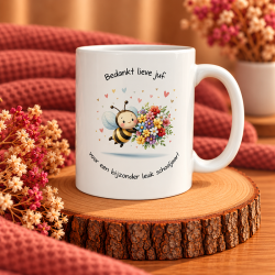 mok juf bij met bloemen