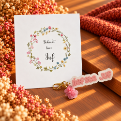 Sleutelhanger en kaartje liefste Juf