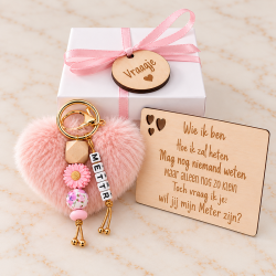Pompom sleutelhanger | Gepersonaliseerd meter cadeau