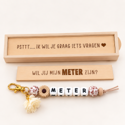 Sleutelhanger in 3D-doosje | Gepersonaliseerd meter cadeau