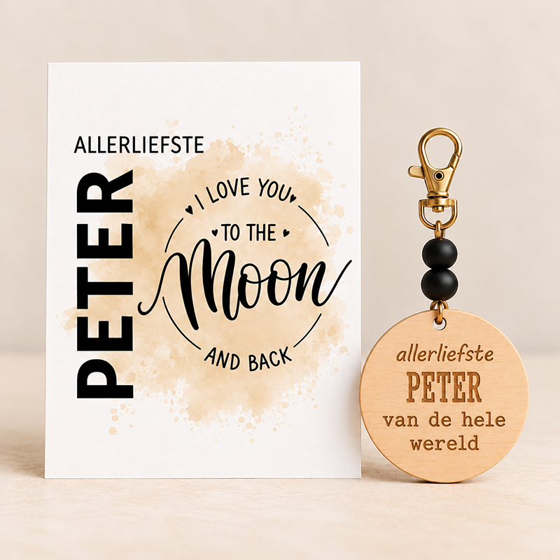 Sleutelhanger liefste Peter to the moon and back