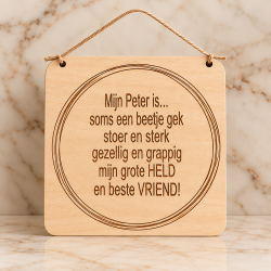 Tekstbord liefste Peter